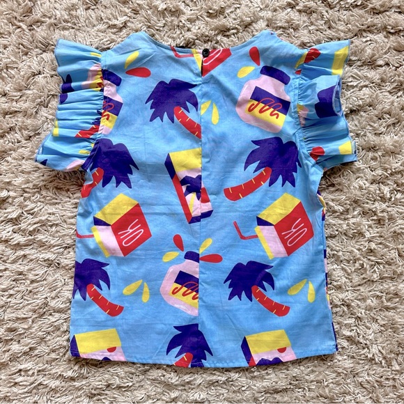 Nooworks Ruffle Snacks Print Top - Picture 4 of 12